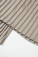 Taupe Pleated Wide Leg Pants With Knit Waist Band