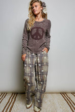 Choco Multi Crafted Textured Allover Print Woven Wide-Leg POL Pants