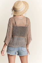 Khaki Front Drawstring Crochet Top