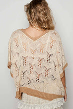 Beige Latte V-neck sleeveless flower outseam thin sweater POL top