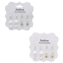12pk Bee Series Rhinestone Pearls Studs