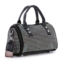 Dazzling Rhinestone Petite Satchel Handbag: Black