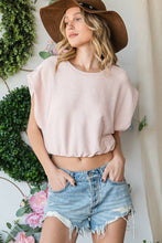 Blush Shoulder Pad Solid Crop Bucketlist Top