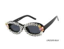 Round Black Rhinestone Woman Sunglasses