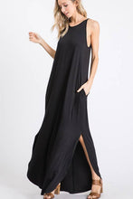 Black Solid Maxi Dress