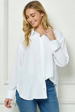 White Oversized Boyfriend Light Weight Air flow Button Up Shirt