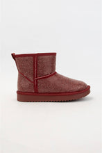 [BEST SELLER] PRESLEY Rhinestone Embellished Cozy Mini Boots: BURGUNDY / A12