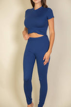 Navy Basic Solid Leggings