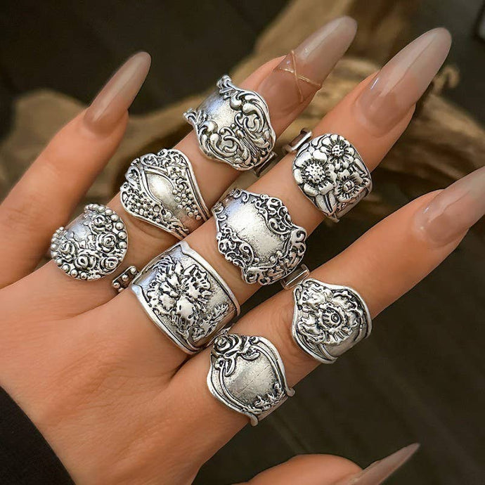 Vintage Boho Floral Rings