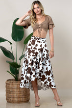 Brown Tilly Choco Black Cow Print Multi Use Wrap Skirt