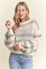 Ivory Multi Drop Shoulder Chunky Knit Sweater