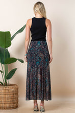 Brown Teal Paisley Lined Mesh Skirt
