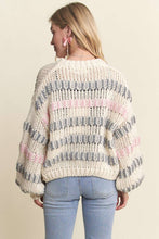 Ivory Multi Drop Shoulder Chunky Knit Sweater