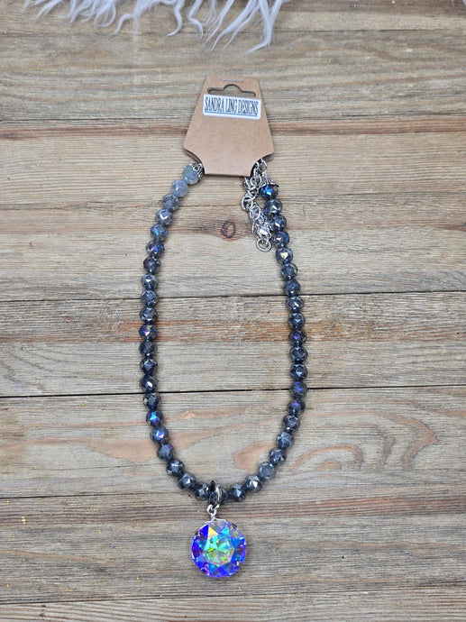 Dark Grey The Aurora Borealis Statement Necklace