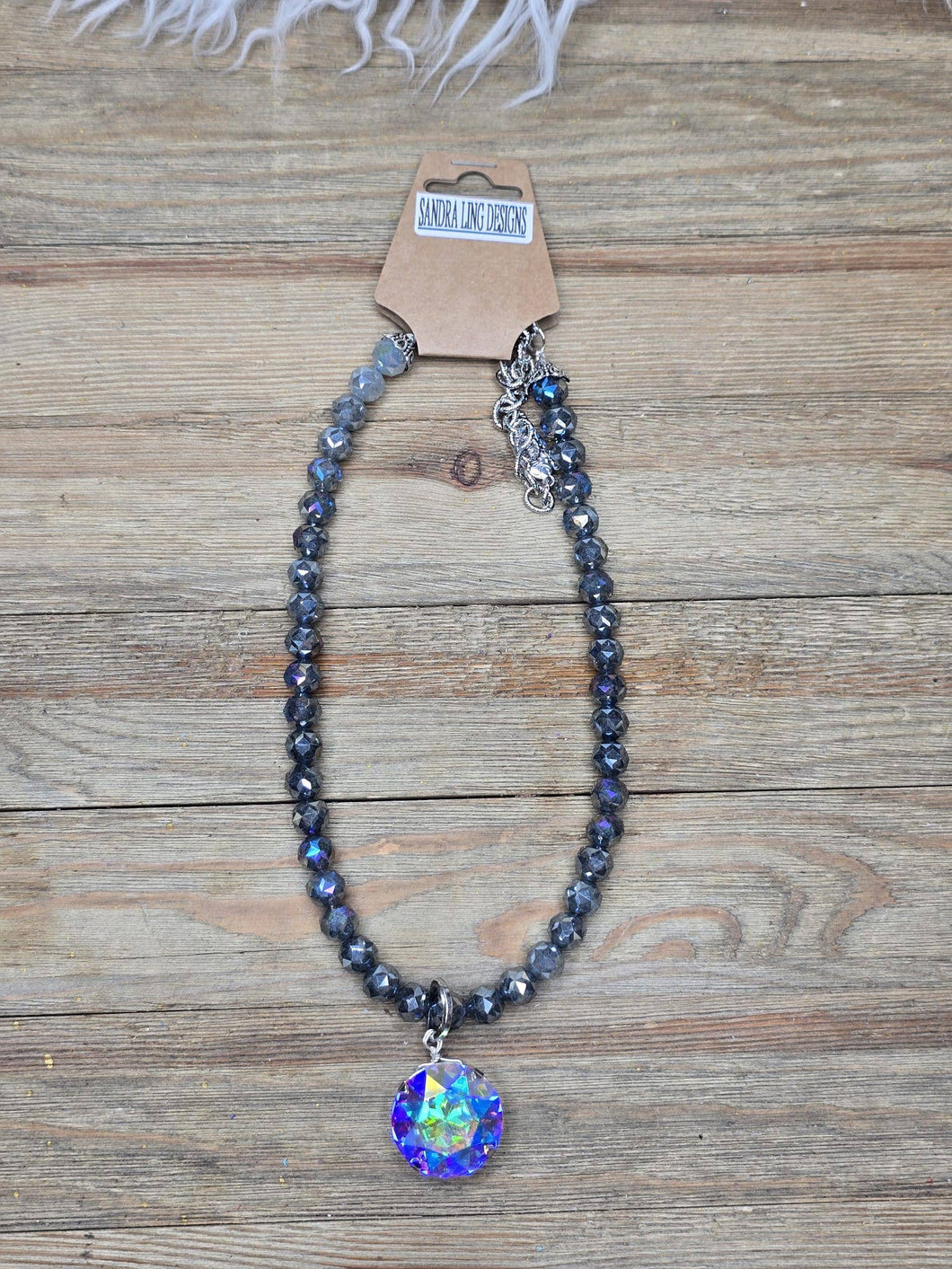 Dark Grey The Aurora Borealis Statement Necklace