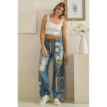 Denim Washed Block Patched Oli+Hali Pants