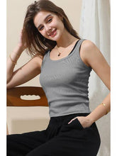 Grey Solid Rib Knit Cami Tank