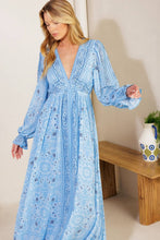 Sky Blue printed woven maxi dress