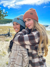 Ivory Soft Feather Yarn Striped Cuff C.C Beanie