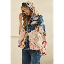 Denim Floral Ruffle Hooded Lace Flannel Oli+Hali Jacket