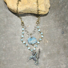 Zip & Zoom Hummingbird Bling Shades Of Light Blue Layered Necklace