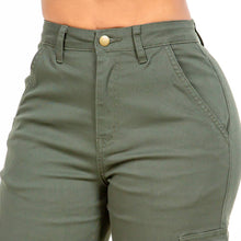 Olive Wide Leg Cargo Pocket Pants