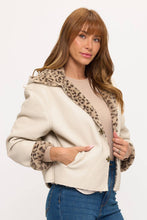 Cream Combo Luxe Leopard Reversible Toggle Jacket