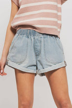 Camo Spring Elastic Waist Cuffed Print Urban Daizy Shorts