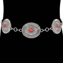 Black Boho Vintage Western Turquoise Stone Concho Chain Belt