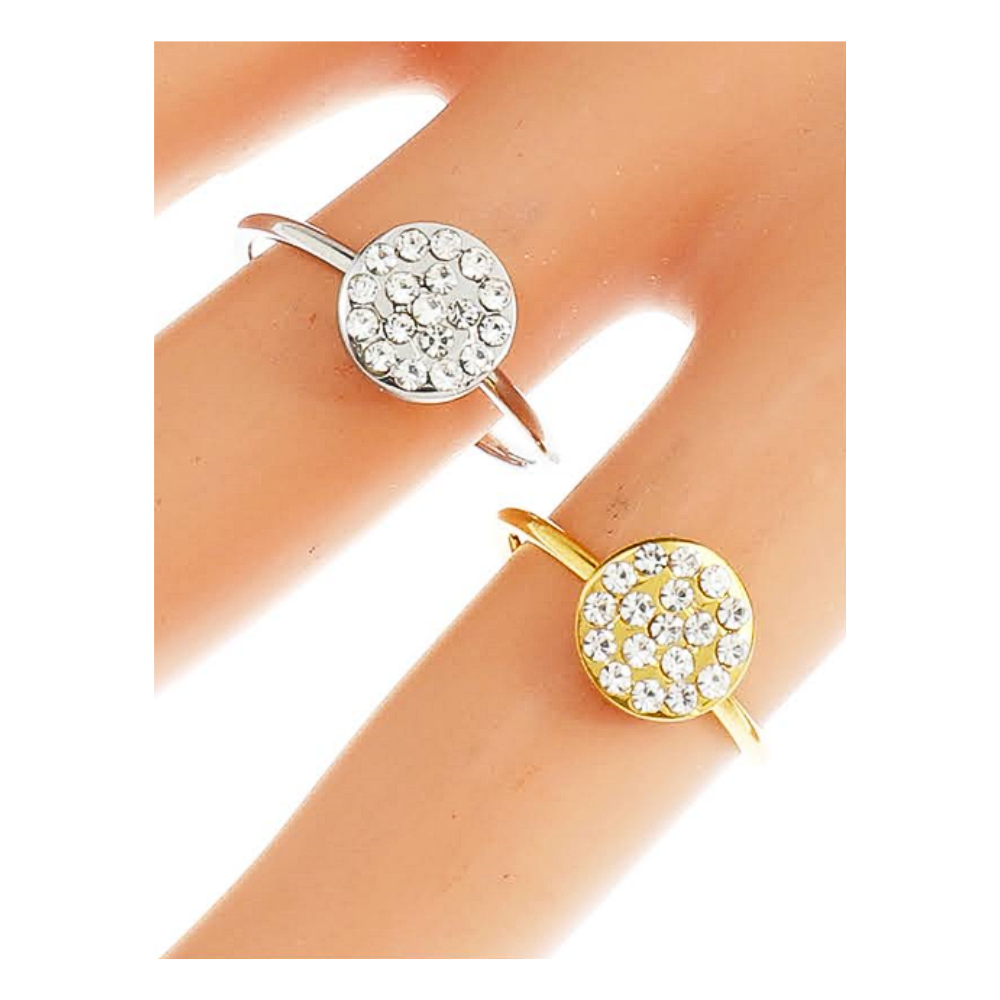 Stainless Steel Pavé Circle Ring