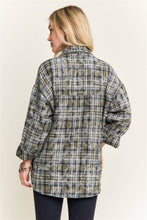 Green Burnout Plaid Washed-Look Shirt