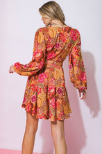 Mustard printed woven mini dress