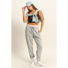 Heather Grey Mid-Rise Drawstring Jogger Pants