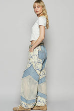 Denim Floral print crochet contrast casual POL jeans