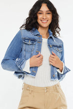 Medium Light Crop Fray Bottom Hem Kancan Jacket