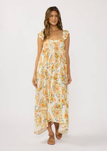 Ivory Coral Tiered Ruffle Maxi Dress