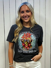 Black Crazy is Showing Rhinestone Graphic Tee