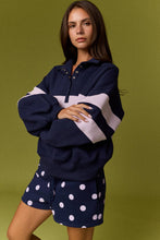Navy Lilac Lottie Stripe Rugby Pullover