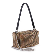Petite Rhinestone Bling Shoulder Bag: Black
