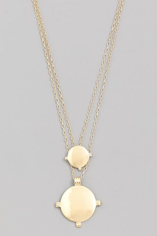 Gold Layered Metal Disc Necklace 11/1/23 7462
