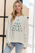 Ivory Round Neck Christmas Tree Sweater
