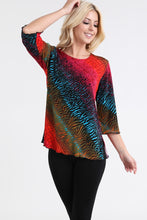 Multi 3/4 Sleeve Round Neck Merrow Top 6/9/23 6411