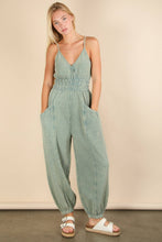 Mauve Mineral Washed Cotton Gauze Casual Jumpsuit