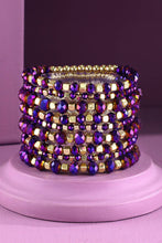 White 9 Set Colorful Stackable Beaded Stretch Bracelet
