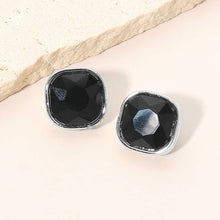 Green Square Cut Gem Evening Stud Earrings