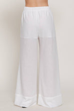 Off White Waist Band With String Linen Effect Palazzo Pants