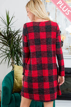 Red Black Plaid Sweater Dress 12/12/23 7735