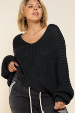 Charcoal Plus Dolman Long Sleeve Cable POL Sweater 8/11/23 6840