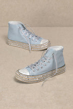 MX-CHANTEL - Studded High Top Sneakers: Blue / Standard / 6(1)-6.5(1)-7(1)-7.5(2)-8(2)-8.5(2)-9(2)-10(1)