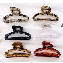 12pk Leopard Solide Open Hair Jaw Clip